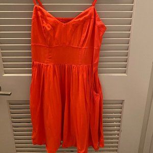 Express Hot Red Dress with Pockets